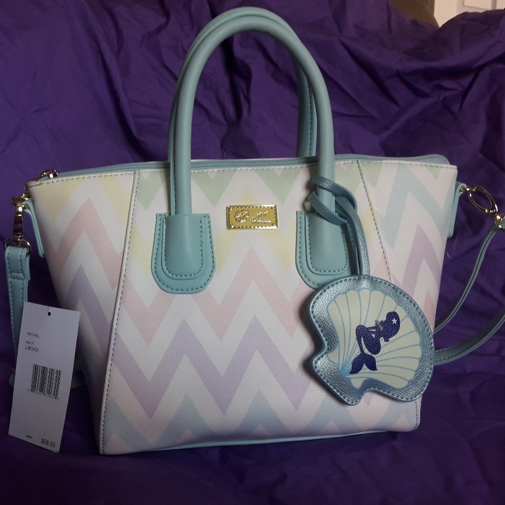 New Betsey Johnson Chevron Mermaid handbag